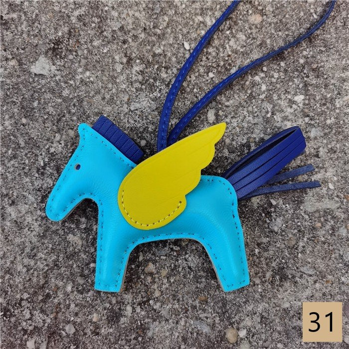 Lambskin Leather Bag Charm, Mini Flying Horse