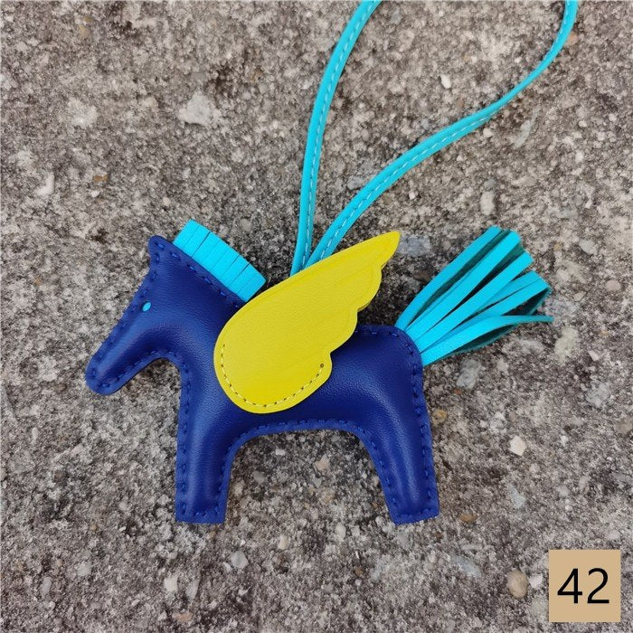 Lambskin Leather Bag Charm, Mini Flying Horse