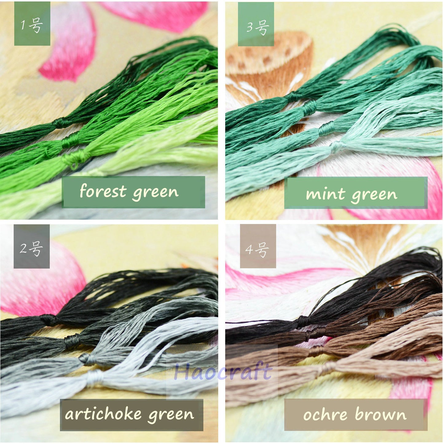100% Mulberry Silk Embroidery Thread Skeins - Set4