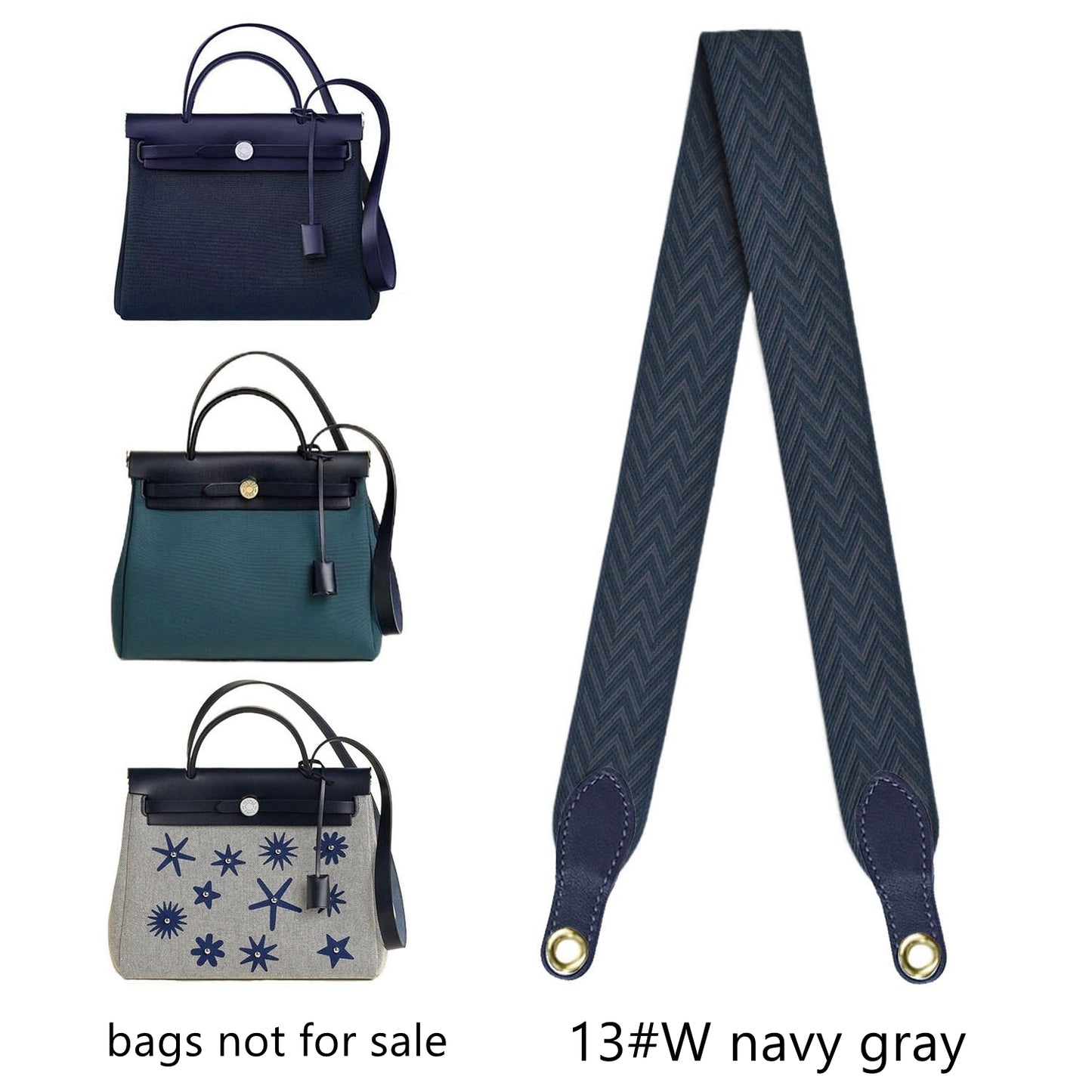 Bandoulière en cuir et toile élargie de 5 cm/2 pouces pour sac à main