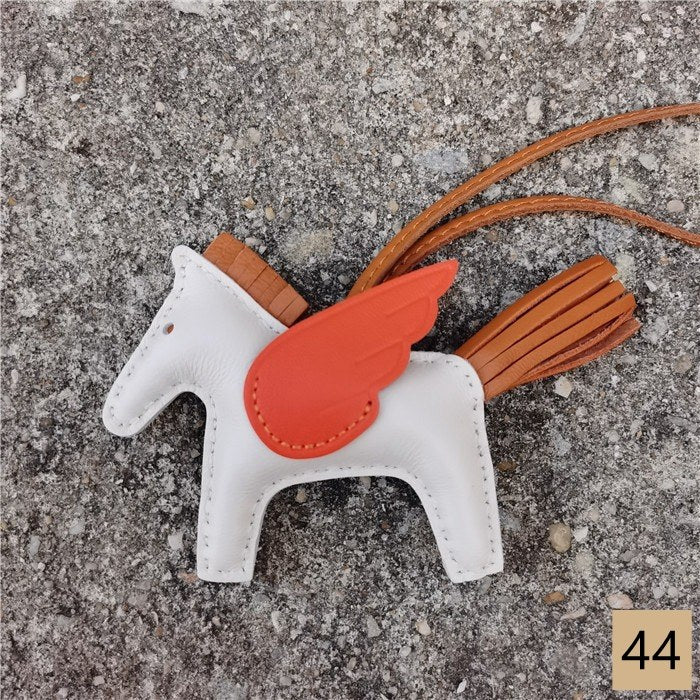 Lambskin Leather Bag Charm, Mini Flying Horse