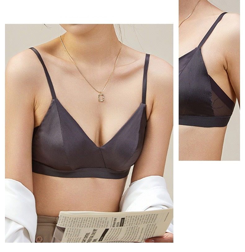 French triangle Silk Bra