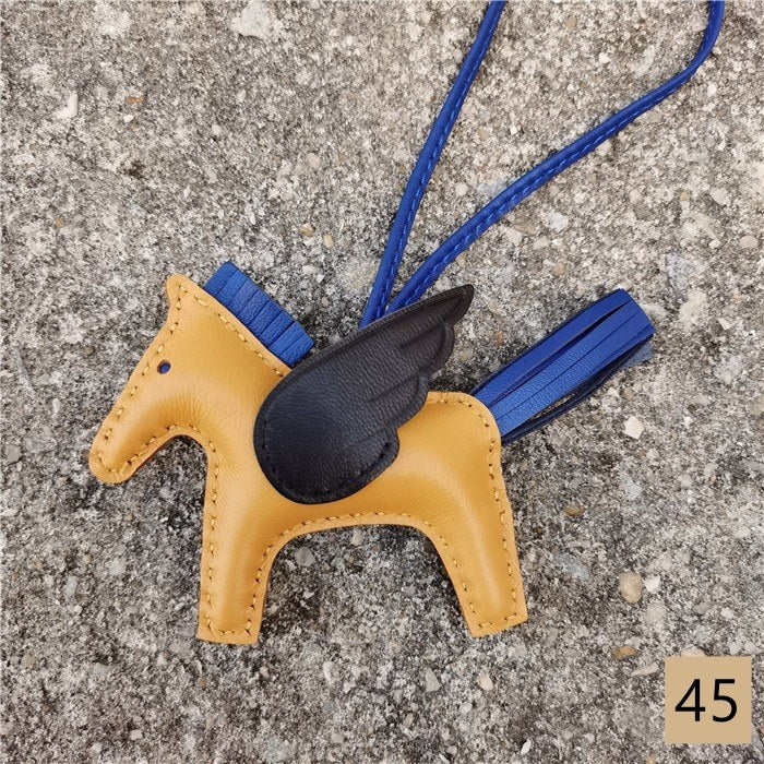 Lambskin Leather Bag Charm, Mini Flying Horse