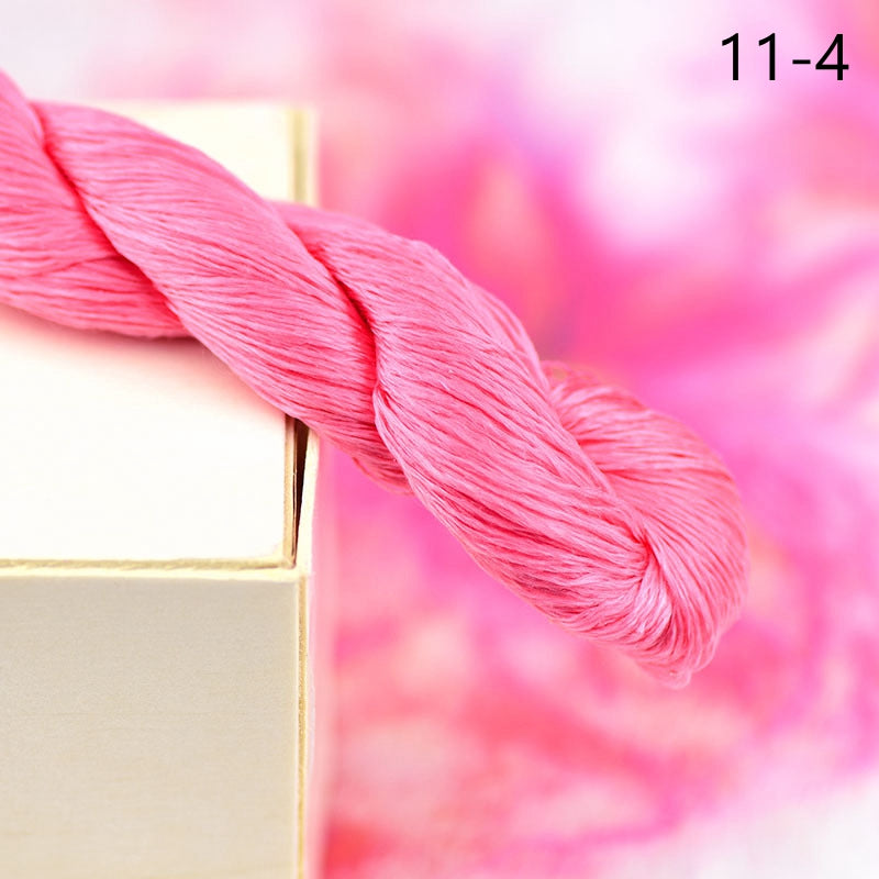 100% Mulberry Silk Embroidery Thread Skeins, Pink Colors, 400meters