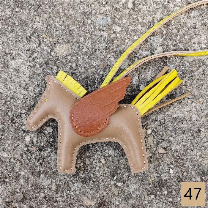 Lambskin Leather Bag Charm, Mini Flying Horse