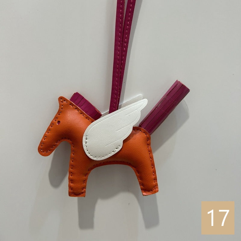 Lambskin Leather Bag Charm, Mini Flying Horse