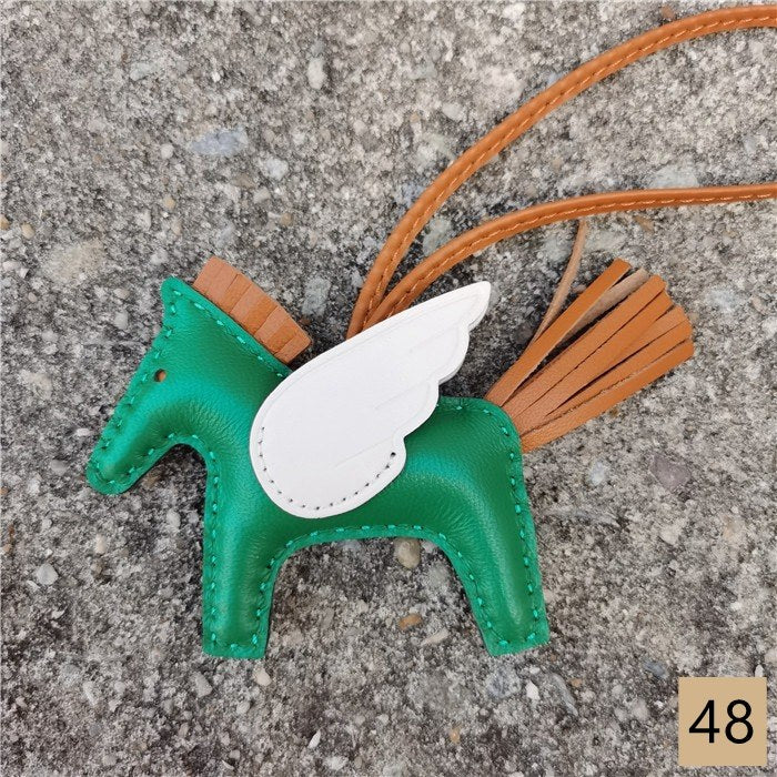 Lambskin Leather Bag Charm, Mini Flying Horse