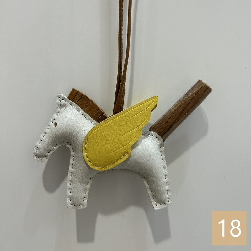 Lambskin Leather Bag Charm, Mini Flying Horse