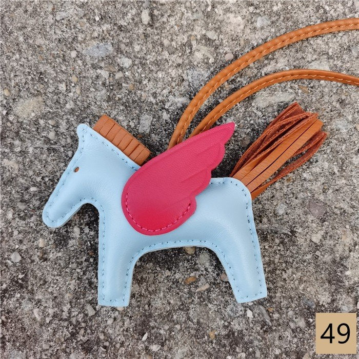Lambskin Leather Bag Charm, Mini Flying Horse