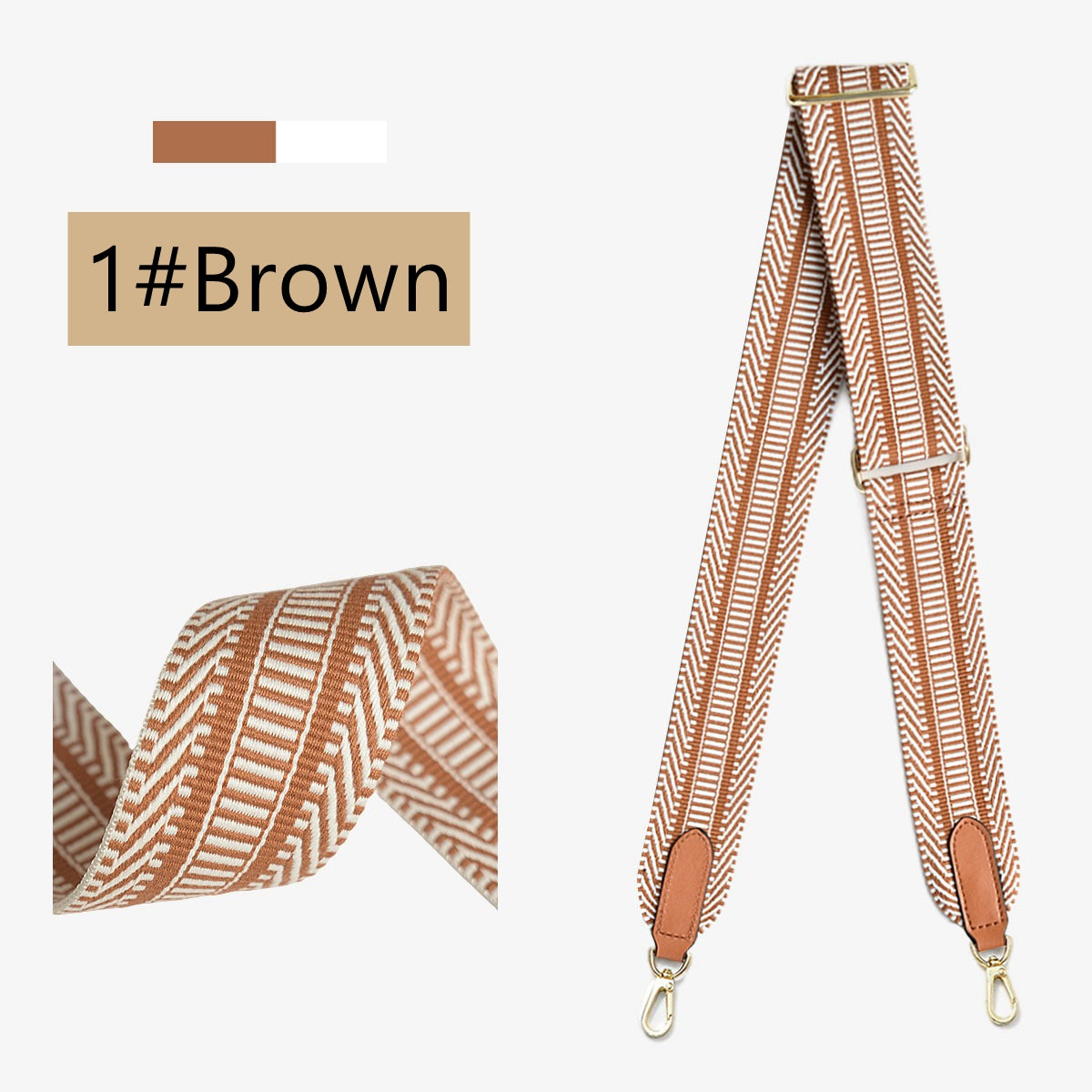 Adjustable 2"/50mm Canvas leather bag strap for Evelyne/Kelly/Other bags