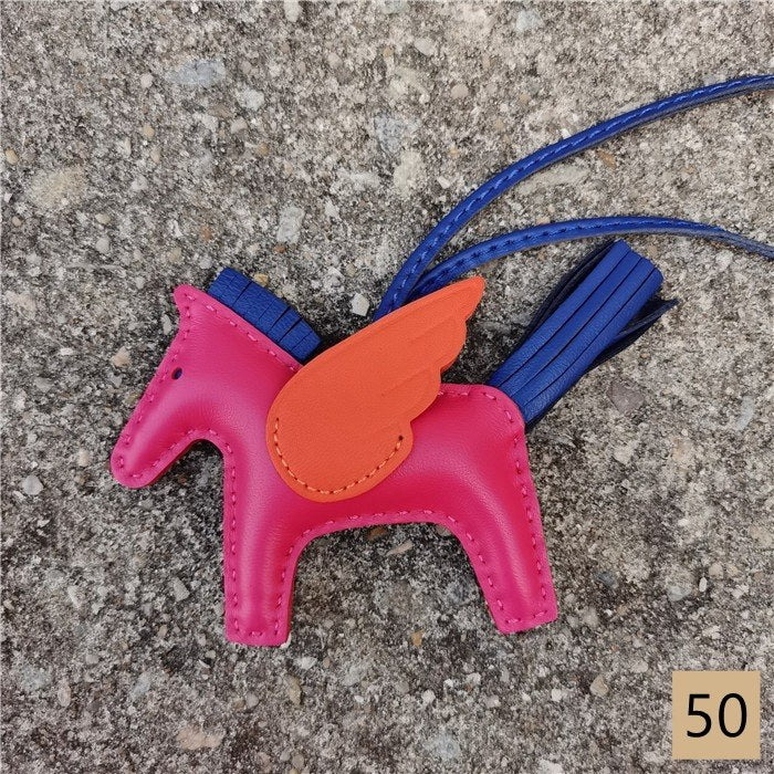 Lambskin Leather Bag Charm, Mini Flying Horse