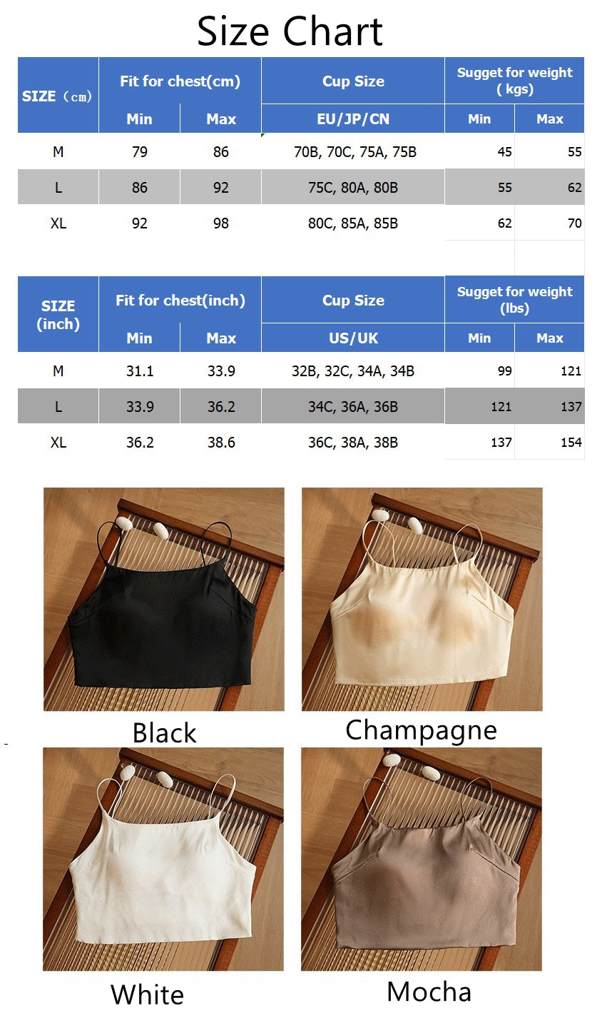 Luxury Silk Camisole Bra, Double layered