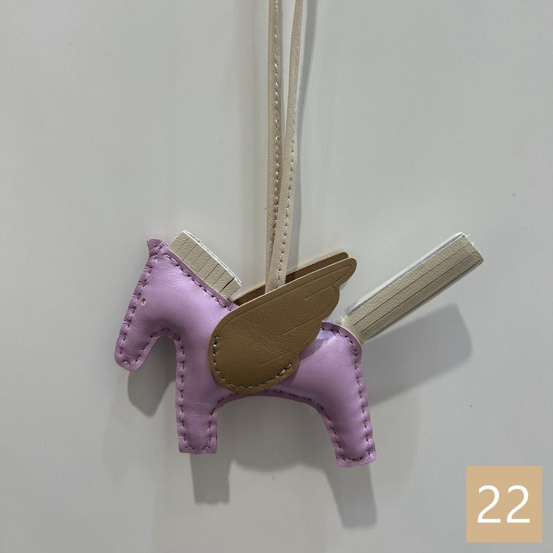 Lambskin Leather Bag Charm, Mini Flying Horse
