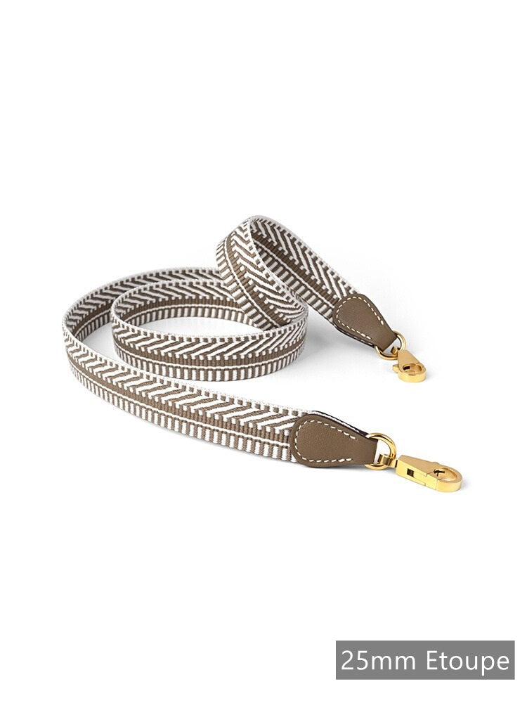 Customized 25mm Canvas Strap for Evelyne/kelly/2424- Etoupe