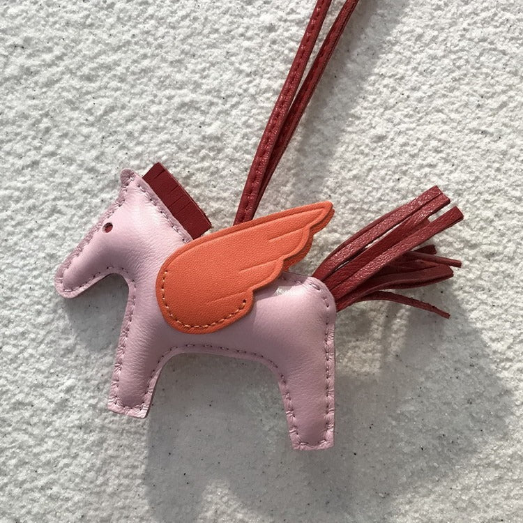 Lambskin Leather Bag Charm, Mini Flying Horse