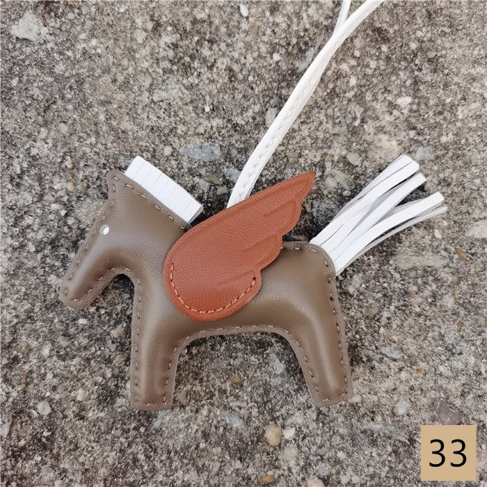 Lambskin Leather Bag Charm, Mini Flying Horse