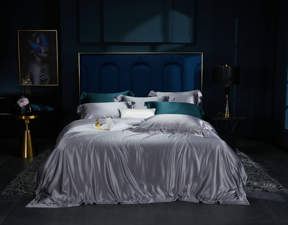 Drap-housse/drap plat en soie sans couture 30Momme
