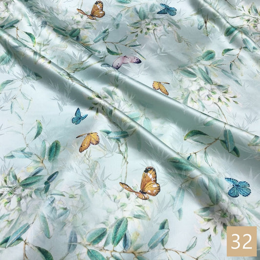 22Momme Printed Stretch Silk Charmeuse,Width 120cm/47in