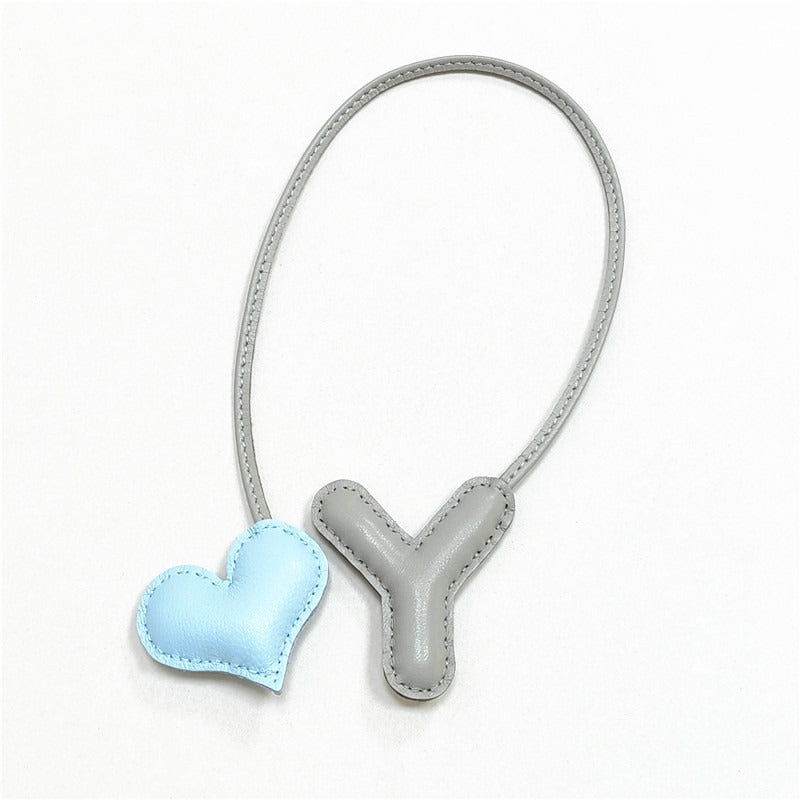 Pillow Puff Initial Lambskin Leather Bag Charm-Y