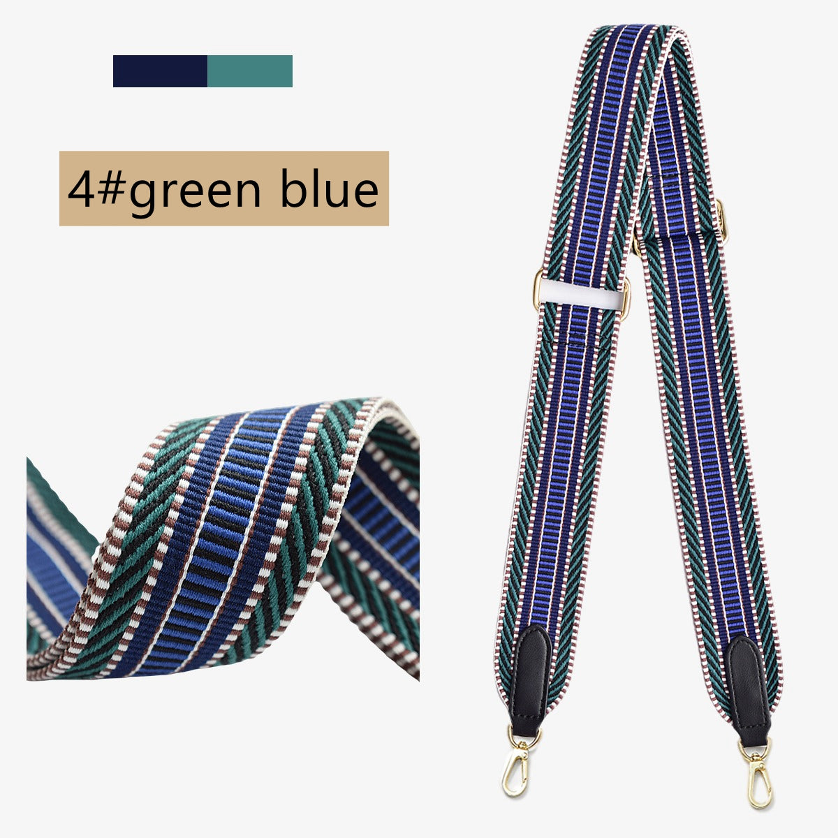 Adjustable 2"/50mm Canvas leather bag strap for Evelyne/Kelly/Other bags