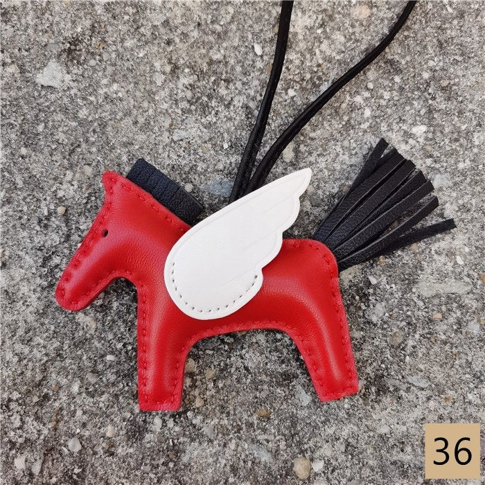 Lambskin Leather Bag Charm, Mini Flying Horse