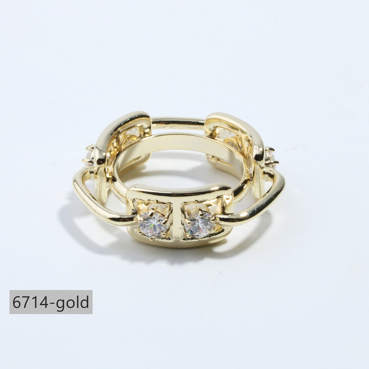 Véritables bagues foulard plaquées or 18 carats, avec AAA Zicron