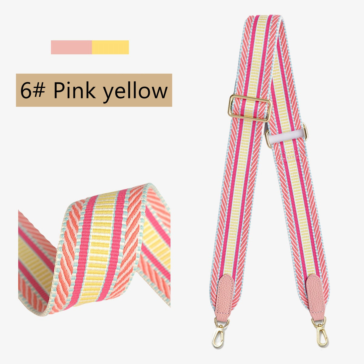 Adjustable 2"/50mm Canvas leather bag strap for Evelyne/Kelly/Other bags