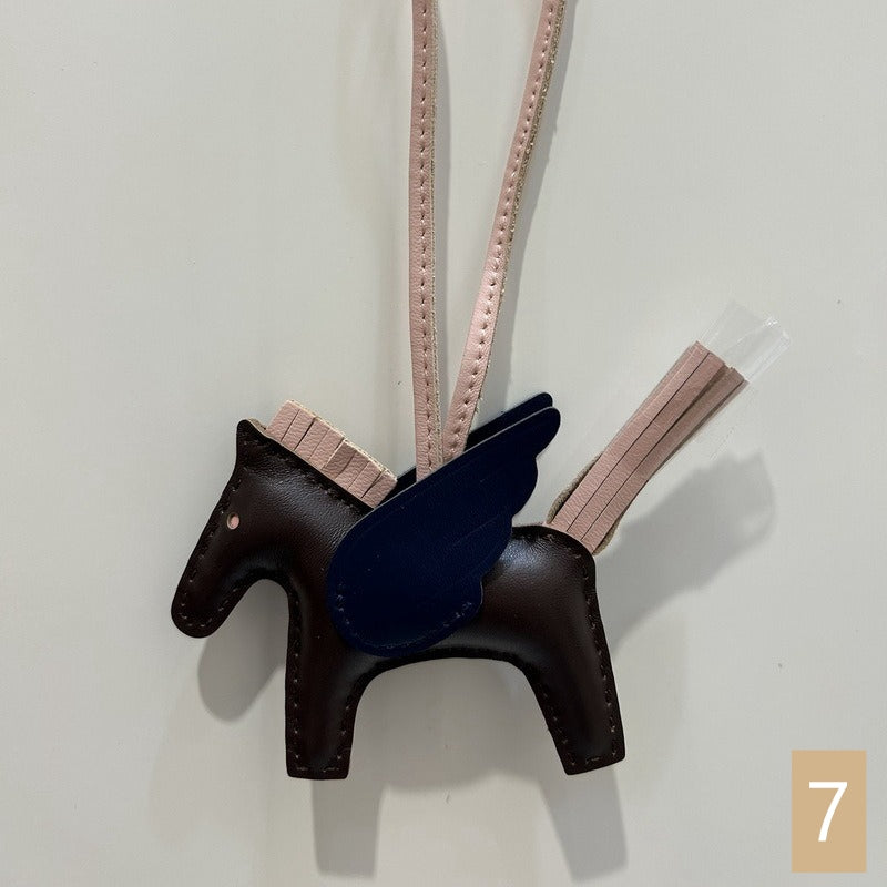 Lambskin Leather Bag Charm, Mini Flying Horse