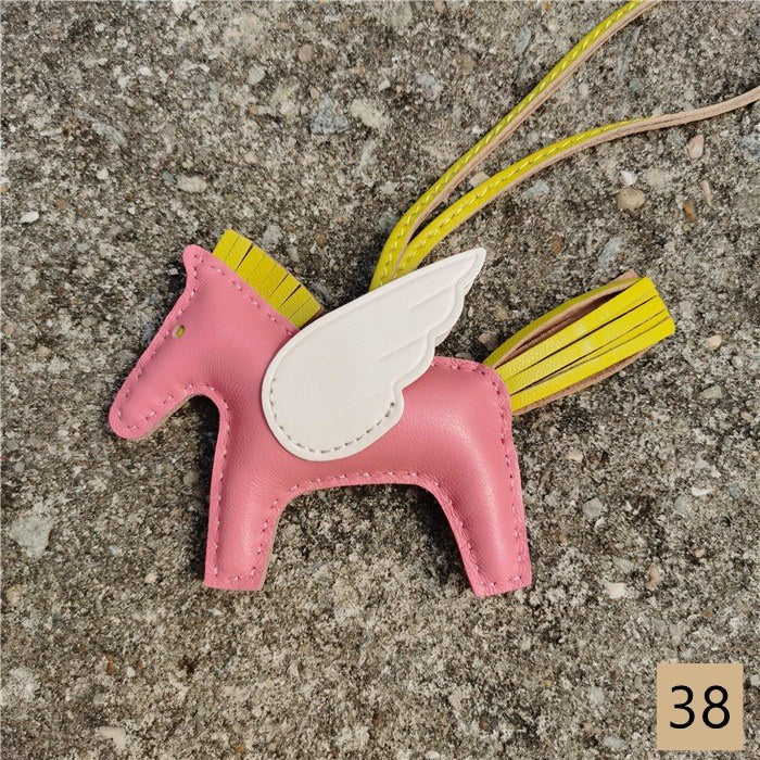 Lambskin Leather Bag Charm, Mini Flying Horse