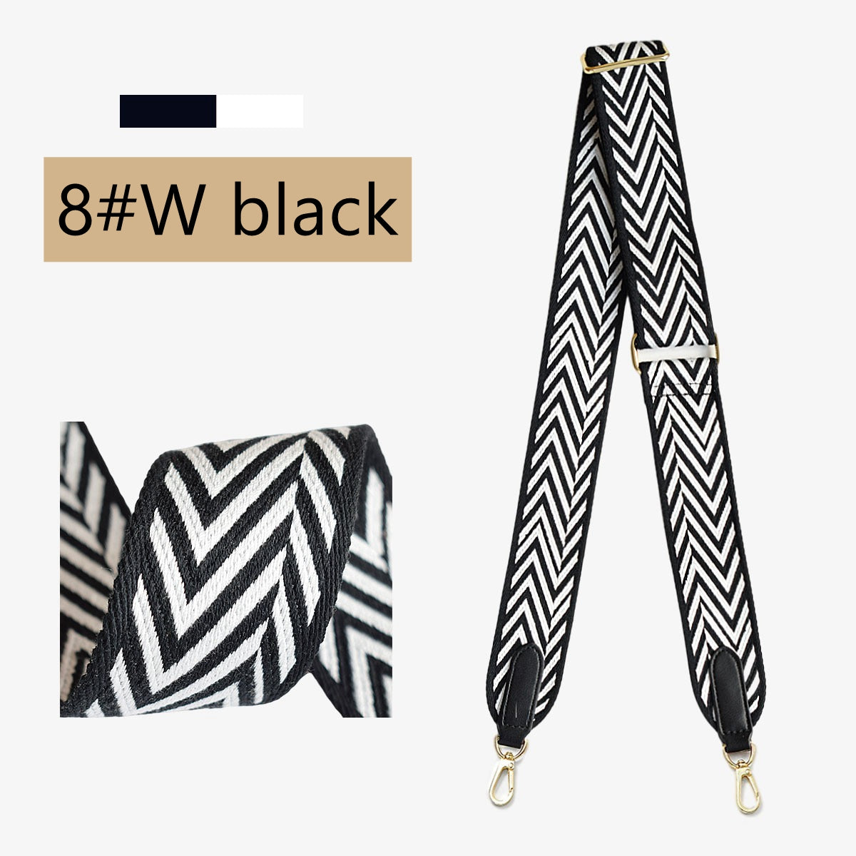 Adjustable 2"/50mm Canvas leather bag strap for Evelyne/Kelly/Other bags