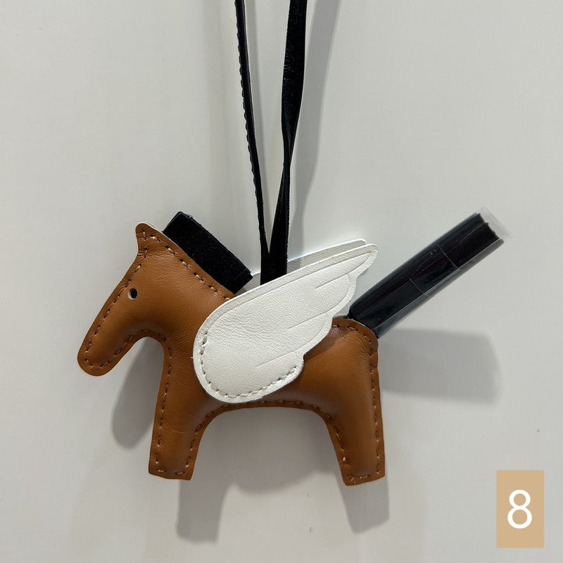 Lambskin Leather Bag Charm, Mini Flying Horse