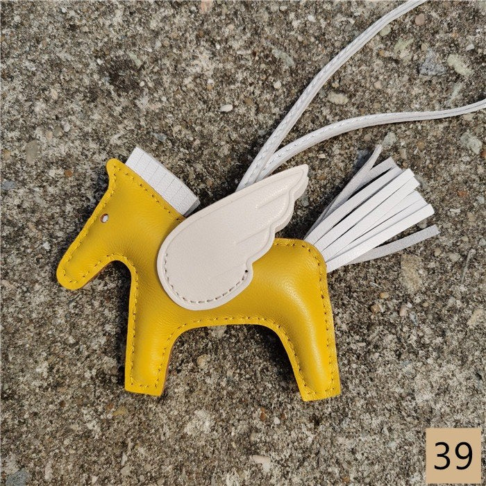 Lambskin Leather Bag Charm, Mini Flying Horse