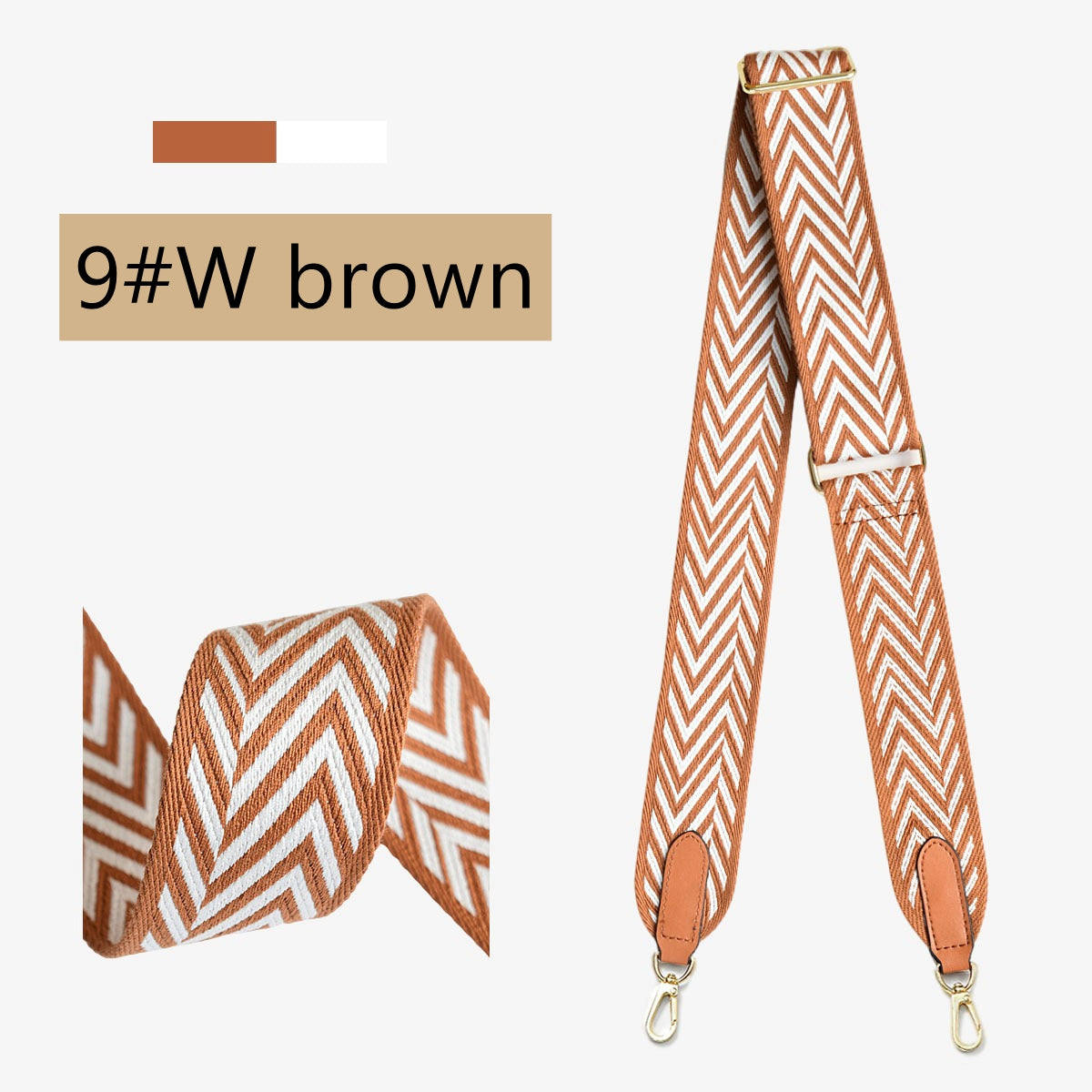 Adjustable 2"/50mm Canvas leather bag strap for Evelyne/Kelly/Other bags
