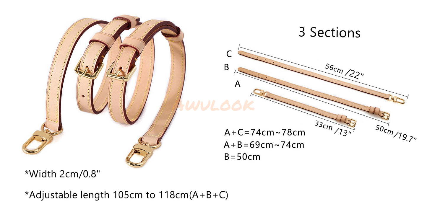 Sangle de sac en cuir Vachetta, styles multiples, poignée supérieure/bandoulière/sangles bandoulière, pour Speedy/sacs à main/pochette/pochette/sac Neverful acc