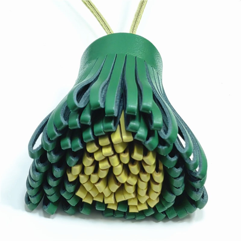Bijou de Sac en Cuir d'Agneau, Coeur avec Lettre