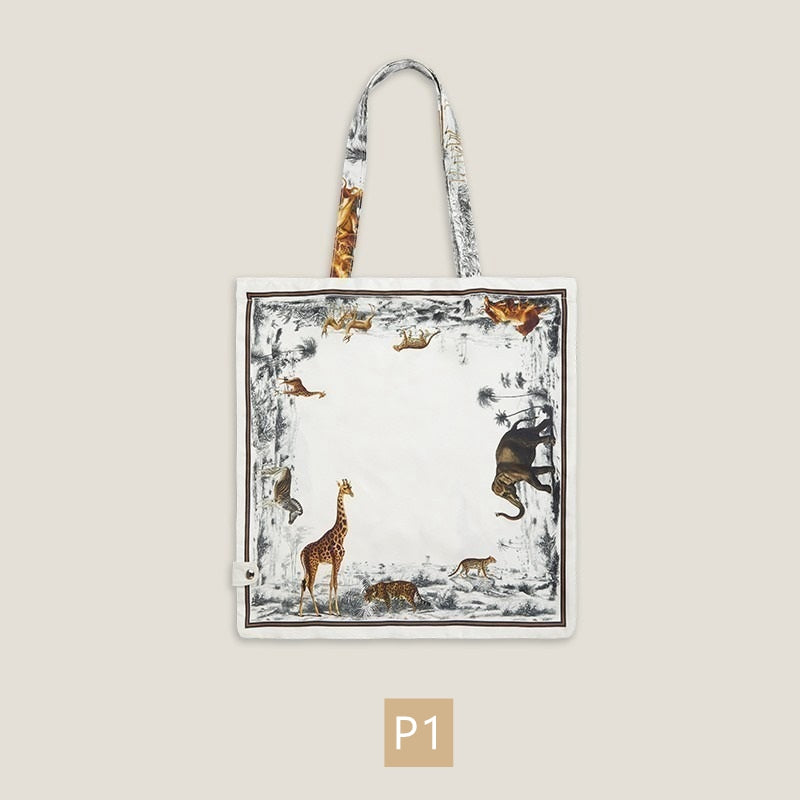 Twilly Silk Tote Bag/ Elephant Bag Charm