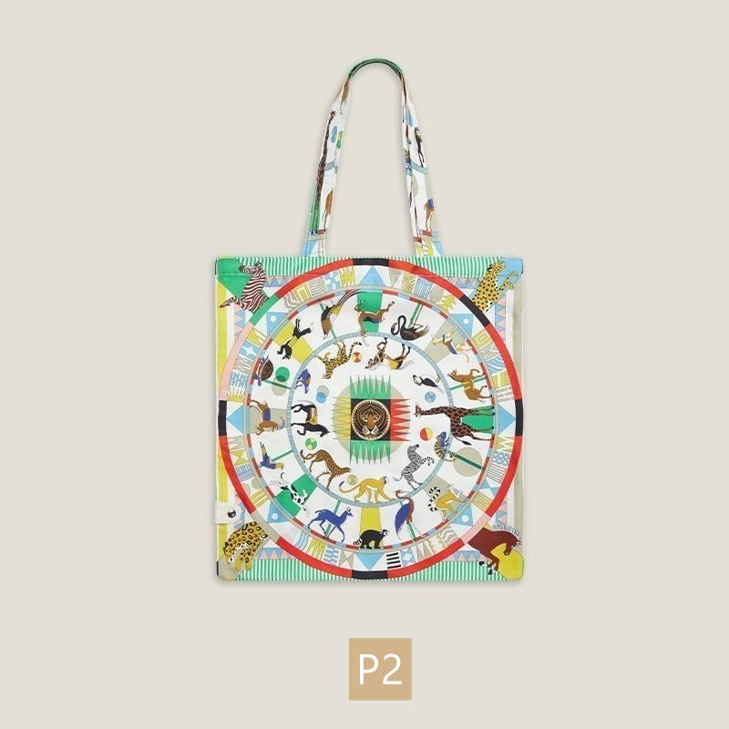 Twilly Silk Tote Bag/ Elephant Bag Charm
