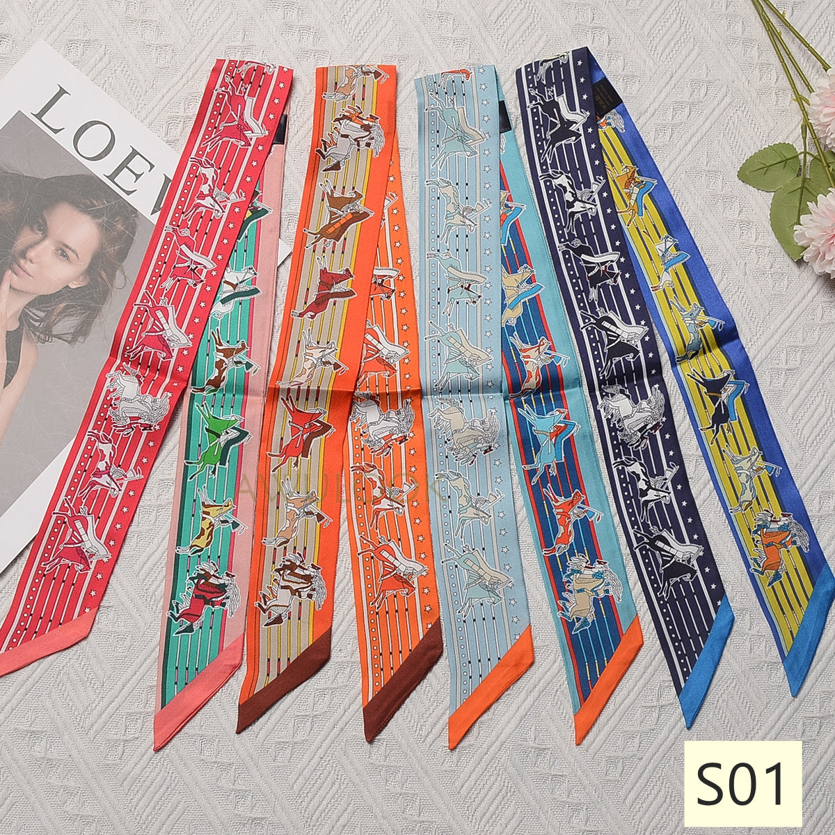 Silk Twilly,86cm× 5cm, S01