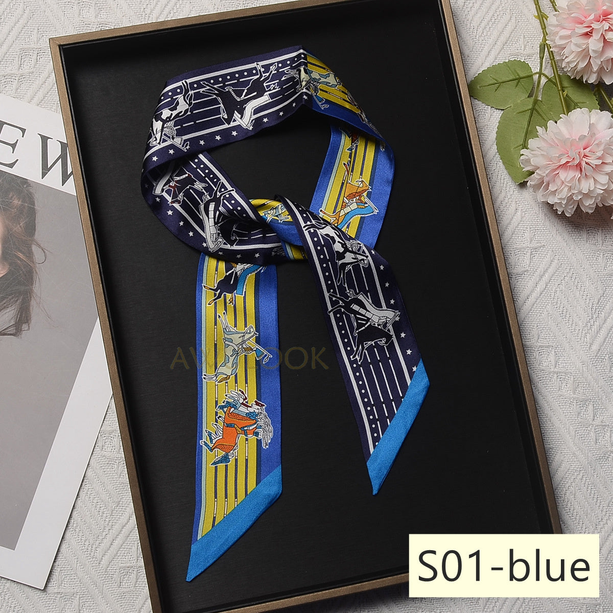Silk Twilly,86cm× 5cm, S01