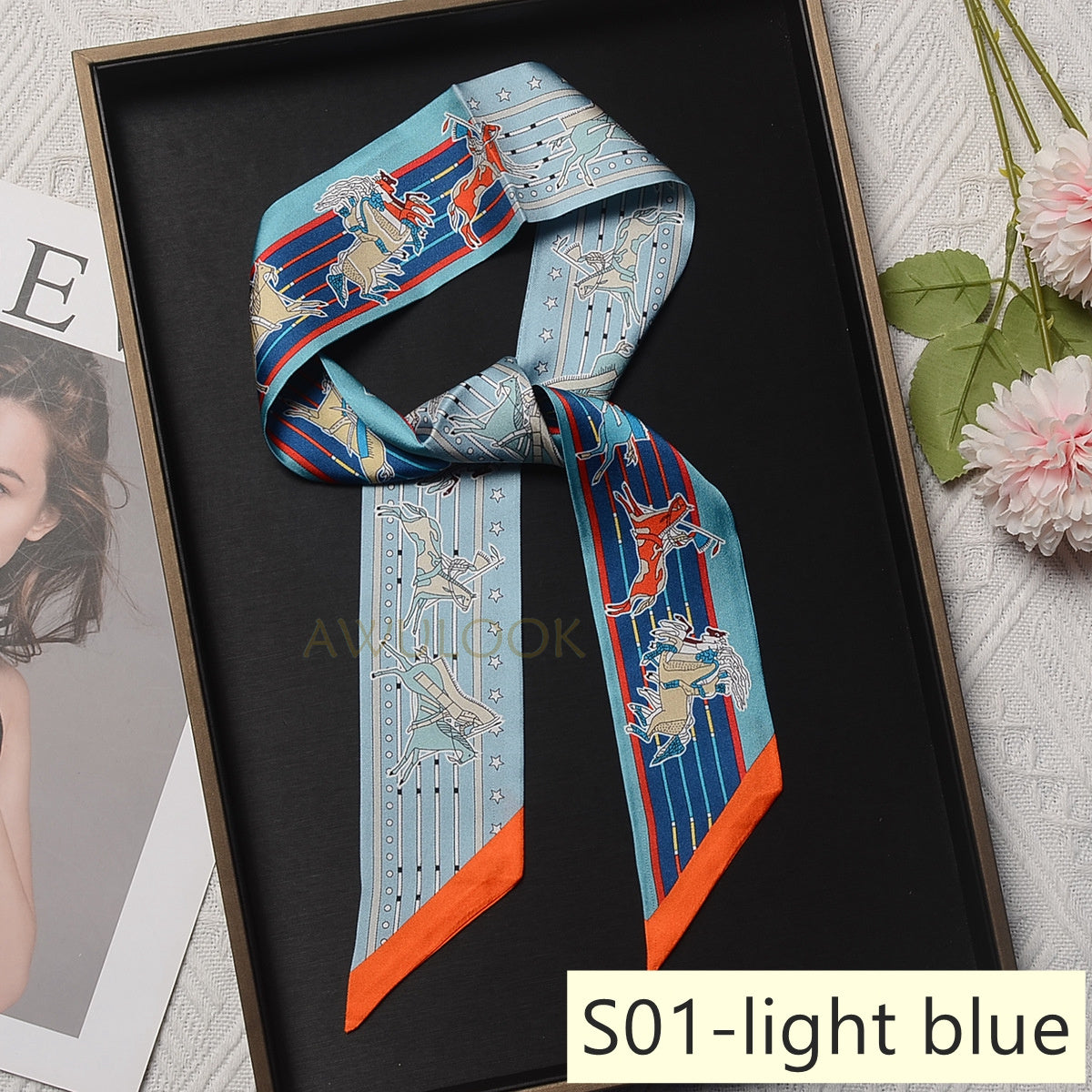 Silk Twilly,86cm× 5cm, S01