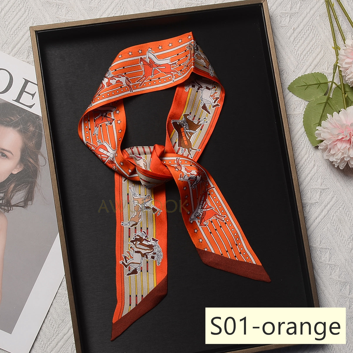 Silk Twilly,86cm× 5cm, S01