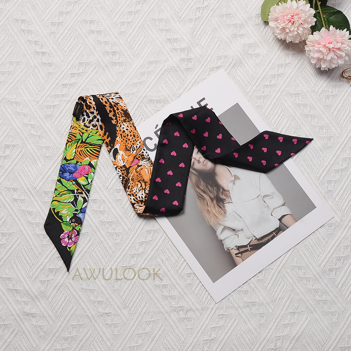 Silk Twilly,86cm× 5cm, S36