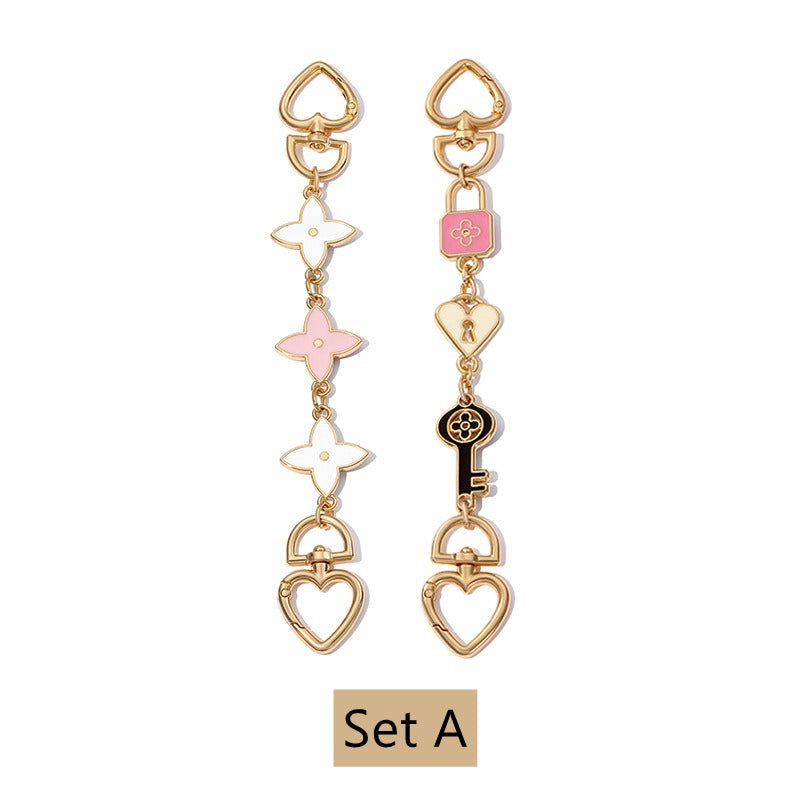 Blooming Flowers Chain Bag Charm, Strap Extender