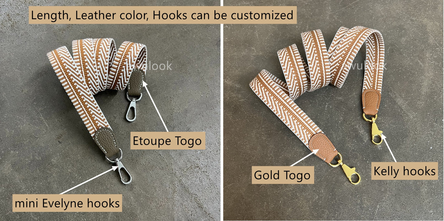Custom 1"/25mm Sangle Zigzag Bag Strap for Evelyne/Kelly