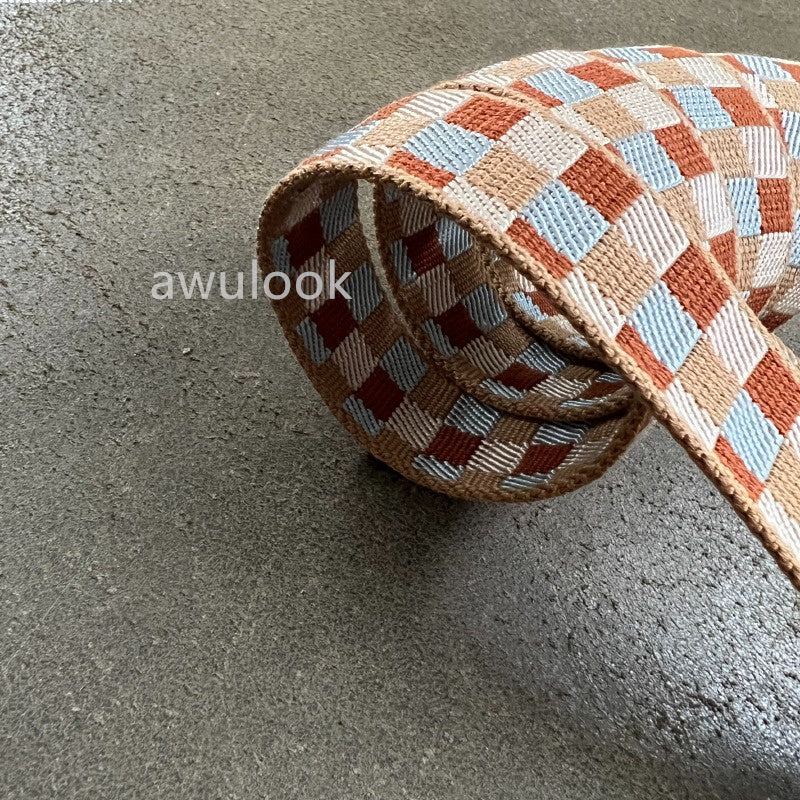 Custom 25mm Canvas Bag Strap for Kelly bag- Maxi Quadrille