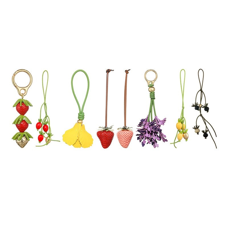 Eco-Resin Strawberry Bag Charm