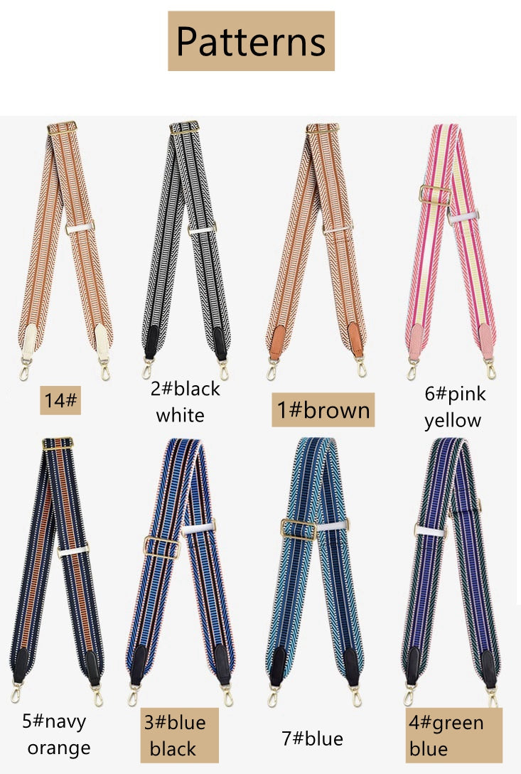 Adjustable 2"/50mm Canvas leather bag strap for Evelyne/Kelly/Other bags