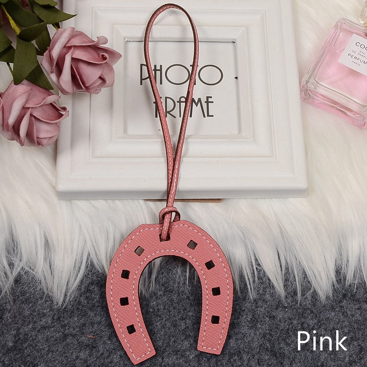 Leather Bag Charm, Horseshoe