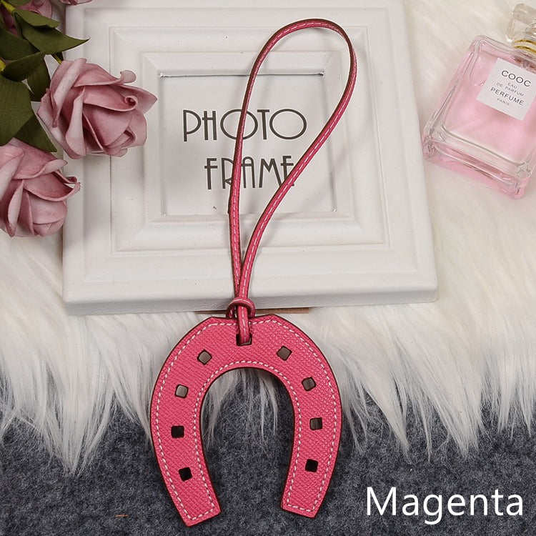 Leather Bag Charm, Horseshoe