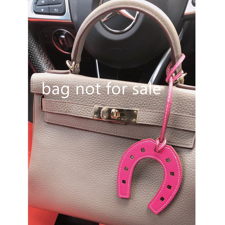Leather Bag Charm, Horseshoe